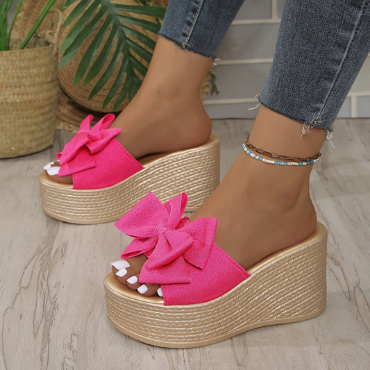 Bootara Women’s BowBella Platform Wedge Sandals – Chunky Flatform Summer Shoes